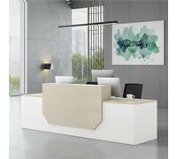 UKETO Mostrador de recepción moderno Con superficie robusta de 2,5 cm, Material ecológico E1, espacio de almacenamiento Para oficina, Hotel, salón, diseño Profesional(D,280cm/110.24")