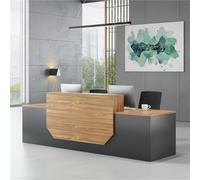 UKETO Mostrador de recepción moderno Con superficie robusta de 2,5 cm, Material ecológico E1, espacio de almacenamiento Para oficina, Hotel, salón, diseño Profesional(B,220cm/86.61")