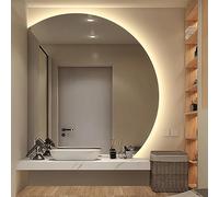 UKewei 3 Couleurs Miroir de Salle de Bain, Demi-Cercle Miroir de Vanité Mural 90 * 90CM, Réglable Miroir Anti-Buée de Salle de Bain, Facile à Installer (Color : Left Under Cut, Size : 36")