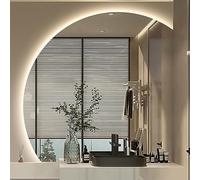 UkewEi 3 Couleurs Miroir de Salle de Bain, Demi-Cercle Miroir de Vanité Mural 90 * 90CM, Réglable Miroir Anti-Buée de Salle de Bain, Facile à Installer (Color : Right Under Cut, Size : 36")