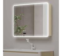 UkewEi Armoire à Pharmacie Lumineux Armoire De Toilette LED avec Fonction Anti-buée Meuble de Rangement sans Cadre Nordique créatif Grand Espace de Rangement (Size : 80 * 65 * 12cm)