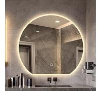 UkewEi LED Miroir Salle de Bains sans Cadre avec Interrupteur Tactile, Anti-buée, Dimmable Demi-Cercle Miroir de Vanité Mural, Intelligent Miroir de Maquillage Lumineux (Color : Undercut, Size : 100