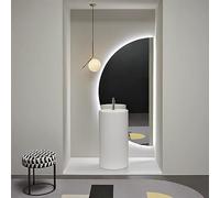 UkewEi Miroir de Salle de Bain, Demi-Cercle Miroir Mural avec Bouton Tactile, 60 * 120cm Miroir De Maquillage avec Lumière Réglable (Color : Right Cut, Size : 60 * 120CM/48 * 24IN)