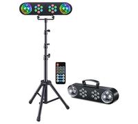 Ukfog Lumière DJ avec trépied, lumières de bar, ball spinning disco, télécommande et système de scène, activé pour bar, concert, bal, mariage, Halloween
