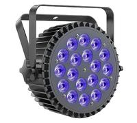 Ukfog RGBWA UV 200W Projecteurs Par LED, 18 LED Lumiere de Scene D MX 7/10CH avec Stroboscope et Activation Sonore, Éclairage Scène pour Disco Spectacle Bar Fête Mariage Halloween