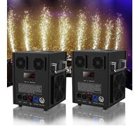 UKing 1000W Machine à Etincelle Froide - Feu d'artifice Froid Avec Écran LCD - Pack De 2 Machine à Fumée Noir Pour Mariage Club