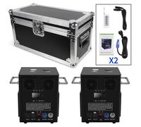 UKing 1000W Machine à Etincelle Froide - Feu d'artifice Froid Avec Écran LCD - Pack De 2 Machine à Fumée Noir Avec Flightcase