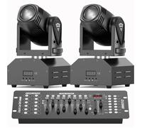 UKing 100W Lumière de Scène - Lyre LED RGBW DMX512 Beam - Jeux de Lumiere DJ Avec Console 192 Canaux Pack DE 2
