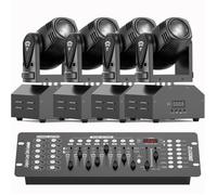 UKing 100W Lumière de Scène - Lyre LED RGBW DMX512 Beam - Jeux de Lumiere DJ Avec Console 192 Canaux Pack DE 4