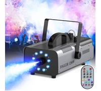 UKing 1200W Machine à Fumée avec 9 RGB LED Lumières Contrôlables en Couleur - Machine à Brouillard avec Télécommande