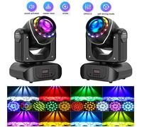 UKING -120W DJ Lyre LED - Lumière de Scène 10 gobos 8 couleurs- télécommande - PACK DE 2