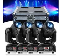UKing 120W Jeux de Lumiere DJ - Lyre LED RGBW DMX 8 Gobo Beam - Lumière de Scène Pack DE 4 Avec Fligtcase Pour Disco Mariage