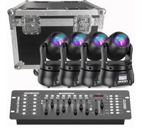 UKing 120W Jeux de Lumiere DJ - Lyre LED RGBW DMX Beam - 4PCS Lumière de Scène Avec Console 192 Canaux & Flightcase