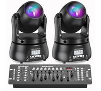 UKing 120W Jeux de Lumiere DJ - Lyre LED RGBW DMX Beam - Lumière de Scène Pack DE 2 Avec Console 192 Canaux