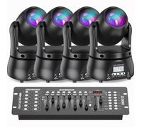 UKing 120W Jeux de Lumiere DJ - Lyre LED RGBW DMX Beam - Lumière de Scène Pack DE 4 Avec Console 192 Canaux