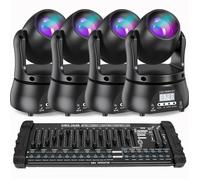 UKing 120W Jeux de Lumiere DJ - Lyre LED RGBW DMX Beam - Lumière de Scène Pack DE 4 Avec Console 384 Canaux