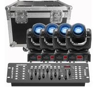 UKing 120W Jeux de Lumiere DJ - Lyre LED RGBW DMX Gobo Beam - 4PCS Lumière de Scène Avec Console 192 Canaux & Flightcase