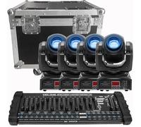 UKing 120W Jeux de Lumiere DJ - Lyre LED RGBW DMX Gobo Beam - 4PCS Lumière de Scène Avec Console 384 Canaux & Flightcase