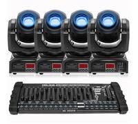 UKing 120W Jeux de Lumiere DJ - Lyre LED RGBW DMX Gobo Beam - Lumière de Scène Pack DE 4 Avec Console 384 Canaux