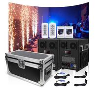UKing 1300W Machine à Etincelle Froide - Feu d'artifice Froid Avec Écran LCD - Machine à Fumée Pack De 2 Noir Avec Flightcase