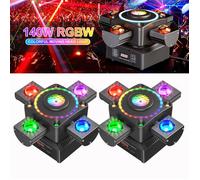 UKing 140W Lyre LED RGBW - Lumière de Scène Rotation Avec Lasers Stroboscopes & 23 LED RGB Colorées - Jeux de Lumiere Pack de 2