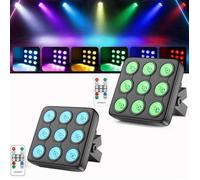 UKing 180W 9 LED RGBW Jeux de Lumières - Lumière de Scène avec Télécommande - Par LED Stroboscope & Son Pour Disco Fête PACK DE 2
