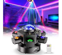 UKing 180W Lyre LED RGBW Rotation - Jeux de Lumiere DJ 7 RGBW LED + Laser Gypsophile Rouge & Vert + 4 Stroboscopes Lumière