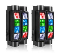 U'King 2 pièces Mini araignée lumière 80W RGBW tête mobile lumière LED araignée faisceau éclairage de scène DMX512 pour KTV Disco fête DJ mariage
