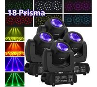 UKing 200W DJ Lyre LED Beam 8 GOBO 18 Prisme DMX - PACK DE 4 Jeux de Lumiere DJ - Lumière de Scène Pour Party Disco Mariage