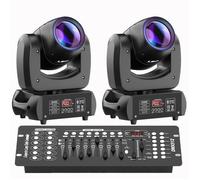 UKing 200W Jeux de Lumiere DJ - DJ Lyre LED Beam 8 GOBO 18 Prisme DMX PACK DE 2 - Lumière de Scène Avec Console 192 Canaux