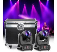 UKing 200W Jeux de Lumiere DJ - DJ Lyre LED Beam 8 GOBO 18 Prisme DMX PACK DE 2 - Lumière de Scène Avec Flightcase