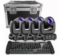 UKing 200W Jeux de Lumiere DJ - DJ Lyre LED Beam 8 GOBO 18 Prisme DMX PACK DE 4 Avec Console 384 Canaux & Flightcase