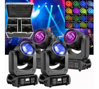 UKing 230W Lumière de Scène - Lyre LED DMX512 Beam GOBO 18 Prisme - Jeux de Lumiere DJ - Pack de 4 Avec Flightcase
