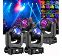 UKing 230W Lumière de Scène - Lyre LED DMX512 Beam GOBO 18 Prisme - Jeux de Lumiere DJ pour Disco Fêtes - Pack de 4