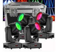 UKing 230W Lyre LED RGBW DMX512 Beam 8 GOBO 18 Prisme Avec Panneau Lumineux arc-en-ciel - 4PCS Jeux de Lumiere Avec Flightcase