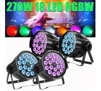 UKing 270W 18 LED RGBW Jeux de Lumières - Lumière de Scène 4 en 1 DMX - Par LED avec Stroboscope & Son Pour DJ Disco Fête PACK DE 4
