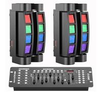 UKing 2PCS 120W Lyre LED RGBW, DMX 4 en 1 Disco Lumière d'araignée Lumière de Scène Jeux de Lumière Avec Console 192 Canaux