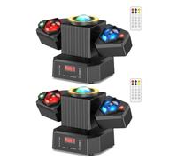 UKing 2PCS 140W Lyre LED RGBW Rotation 2 Bras - Beam Laser Magic Ball Bande RGB Stroboscopique avec Télécommande & Trépied