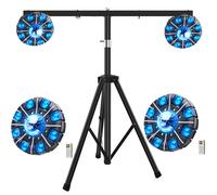 UKing 2PCS 200W Jeux de Lumiere DJ - DJ Lyre LED RGBW Rotation 8 Bras - Laser & Stroboscopique Avec Trépied et Télécommande