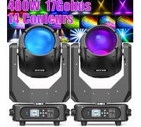 U'king 2PCS 400W Jeux de Lumiere DJ 48+8 Prisme - Lyre LED RGBW DMX Beam Wash Zoom Gobo Atomisation, Effet arc-en-ciel Écran