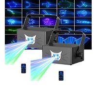 UKING - 2PCS - Projecteur laser RGB 3D animé 25 W, éclairage de scène DMX, application DIY, fête, DJ, disco