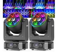 UKing 350W Lyre LED RGBW DMX - Lumière de Scène Beam Wash Zoom CTO - Jeux de Lumiere DJ 7 Bee-Eyes pour Disco Fête Pack DE 2