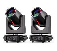 U'King 380W DJ LYRE LED RGBW - Lumière de Scène Zoom Beam Wash Gobo 8+18 Prisme - Effet arc-en-ciel Jeux de Lumiere PACK DE 2