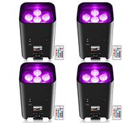 UKing 4pcs 108W Par Led batterie rechargeables RGBWA + UV lumière disco lumière disco avec télécommande/APP/DMX/IR éclairage de scène pour dj Halloween Bar KTV bande mariage
