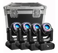 UKing 4PCS 120W Jeux de Lumiere DJ - Lyre LED Beam 7 GOBO DMX Avec Bande LED RGBW & Effet demi-couleurs & Flightcase