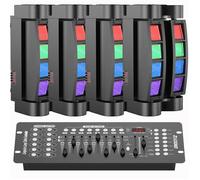 UKing 4PCS 120W Lyre LED RGBW, DMX 4 en 1 Disco Lumière d'araignée Lumière de Scène Jeux de Lumière Avec Console 192 Canaux