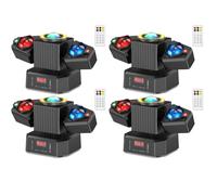 UKing 4PCS 140W Lyre LED RGBW Rotation 2 Bras - Beam Laser Magic Ball Bande RGB Stroboscopique avec Télécommande pour DJ Disco