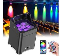 UKING 6 LED Par Lampe APP, Lumière de Scène, Lyre Éclairage DJ Professionnel pour Mariage, Spectacle, Bar et Théâtre