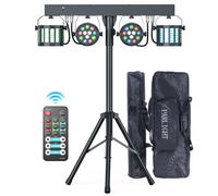 UKing 60 W Ensemble de Jeux de Lumière - RGBW DMX Lumière Disco DJ avec Support et Sac Lumière de Scène Stroboscopique pour Club