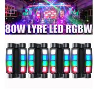 UKing 80W Lyre LED RGBW - DMX512 Disco Lumière d'araignée -Lumière de Scène Contrôle Vocal Jeux de Lumière DJ PACK DE 4